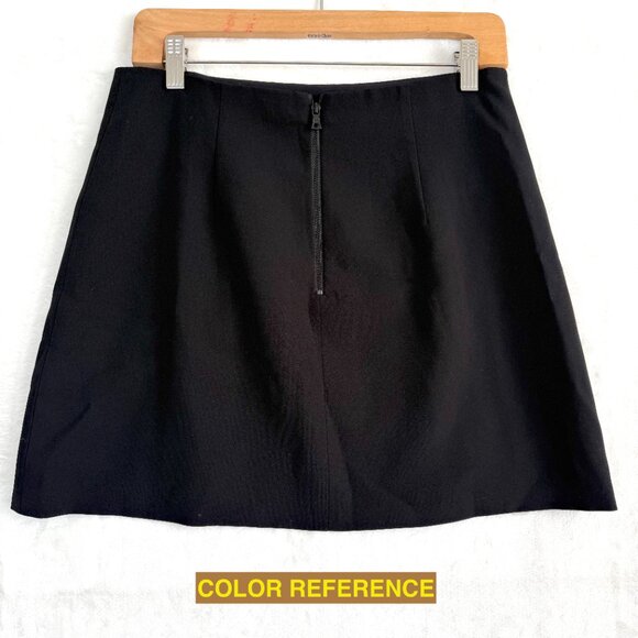 Alice + Olivia Lennon Side Zip Overlap Wrap Tulip Mini Skirt Womens 8 Black - Picture 3 of 8
